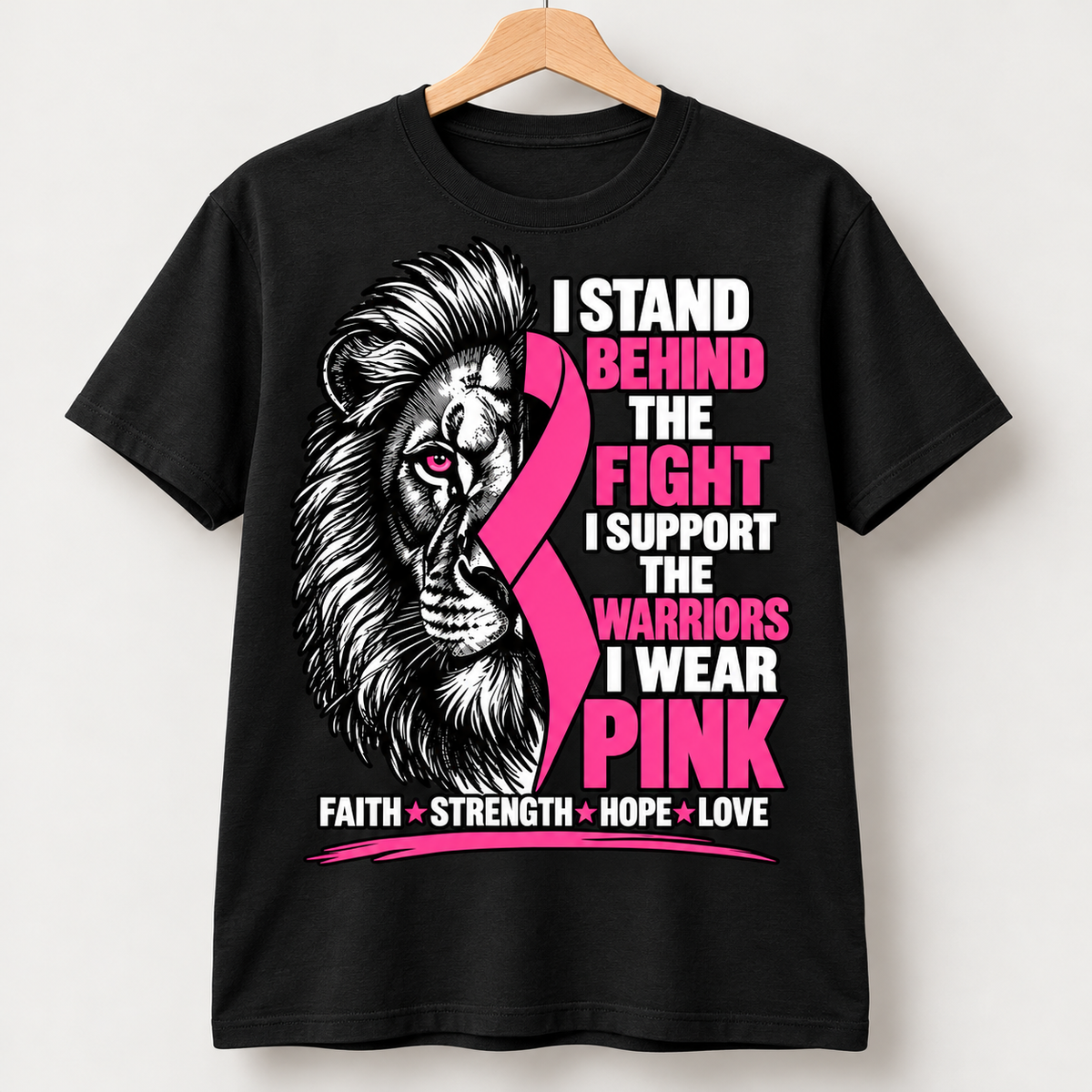 I Stand Behind the Fight Breast Cancer Awareness T-Shirt