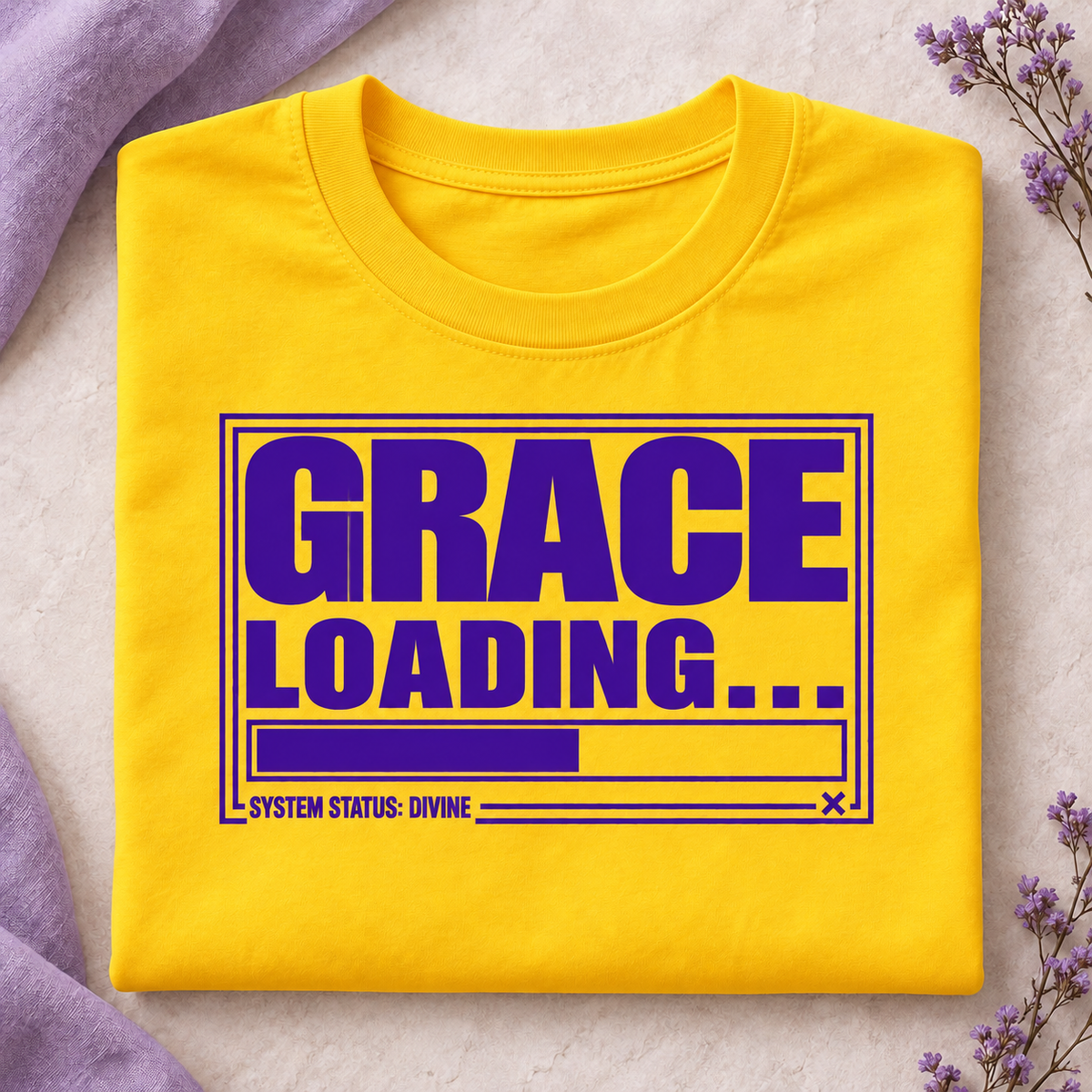 Grace Loading Divine Status Graphic T-Shirt