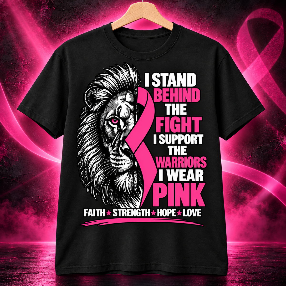 I Stand Behind the Fight Breast Cancer Awareness T-Shirt